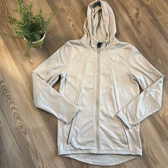 Under Armour Other - MENS UNDER ARMOUR LIGHT GRAY/SILVER FLEECE LINED FULL ZIP JACKET SIZE SMALL